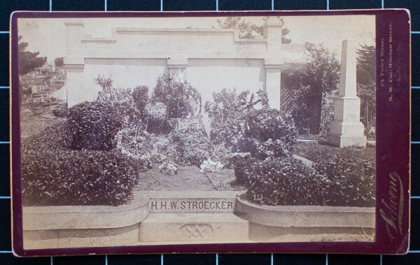 Schoene - Denkmal HHW Stroecker - um 1889 - Albuminabzug