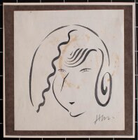 unbekannt - Weibliches Porträt - o.J. - Tusche