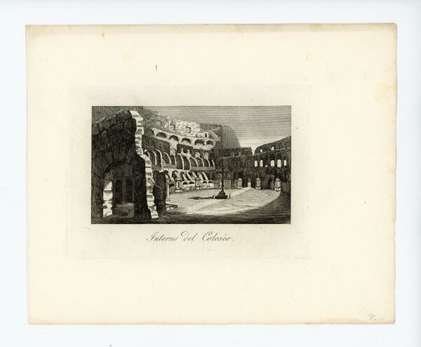 Tommaso Cuccioni - Kolosseum Amphitheater Rom Italien Innenansicht Stahlstich - um 1830 - Kupferstich