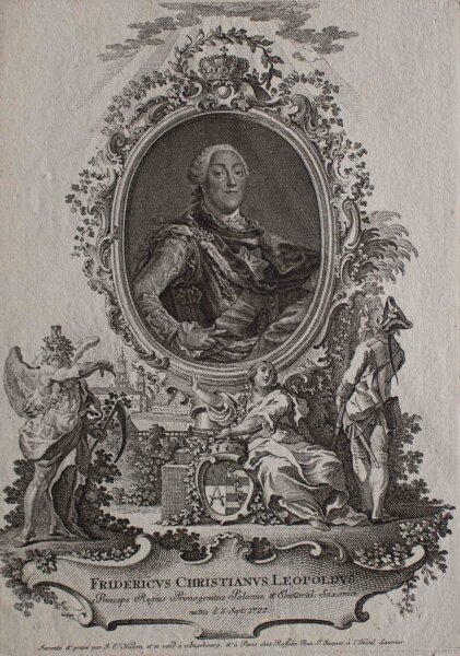 Johann Esaias Nilson - Porträt Friedrich Christian Leopold Johann Georg Franz Xaver von Sachsen - o.J. - Kupferstich