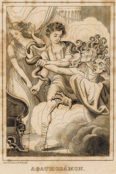 Wenzel Pobuda - Agathodämon - um 1820 - Kupferstich