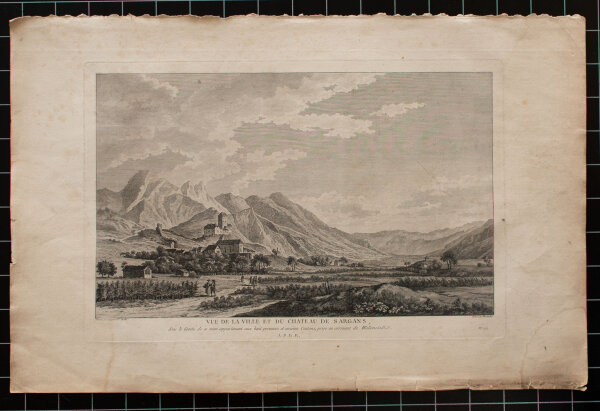 Louis Joseph Masquelier - Schloss Sargans in der Schweiz - 1780-1788 - Kupferstich