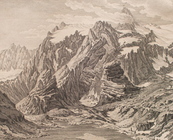 François Denis Née - Gebirgslandschaft mit Hospiz am St. Bernhard Pass - 1780-1788 - Radierung