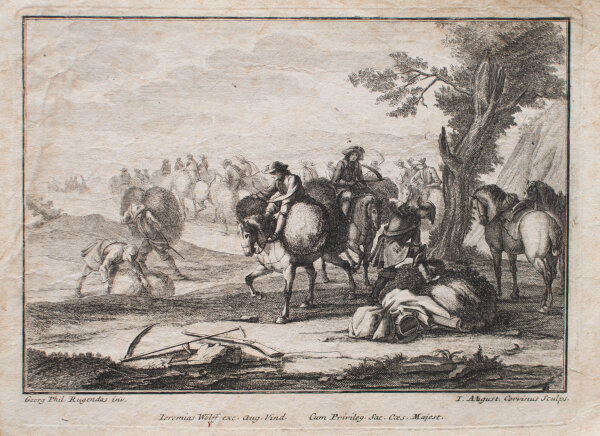 Johann August Corvinus - Heuernte - o.J. - Radierung