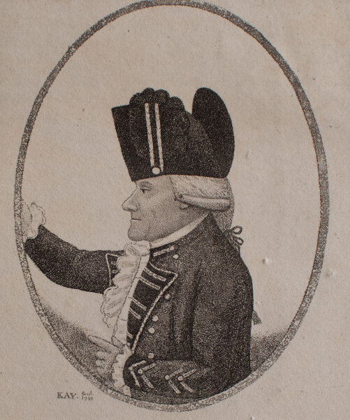 John Kay - Porträt eines Mannes mit Dreispitz - 1789 - Aquatinta