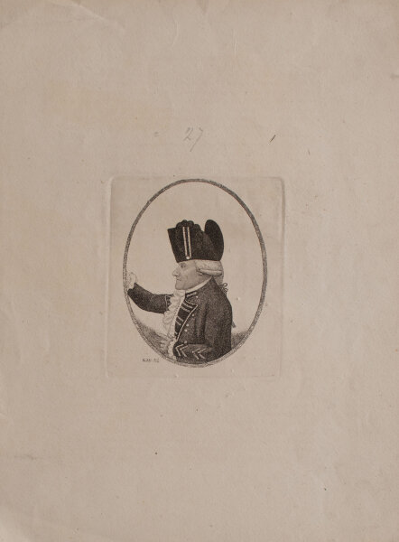 John Kay - Porträt eines Mannes mit Dreispitz - 1789 - Aquatinta