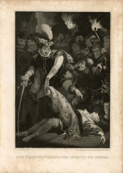 Peter Carl Geissler - Die Verschwörung des Fiesco zu Genua - o.J. - Stahlstich