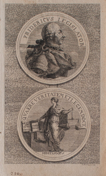 Christian Darchow - Medaille Fridericus Legislator - 1786 - Kupferstich