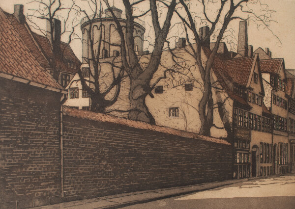 Carl Hansen - Skindergarde 8, Straßenansicht - o.J. - Farbradierung