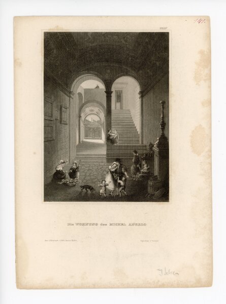 unbekannt - Die Wohnung des Michel Angelo - o.J. - Stahlstich