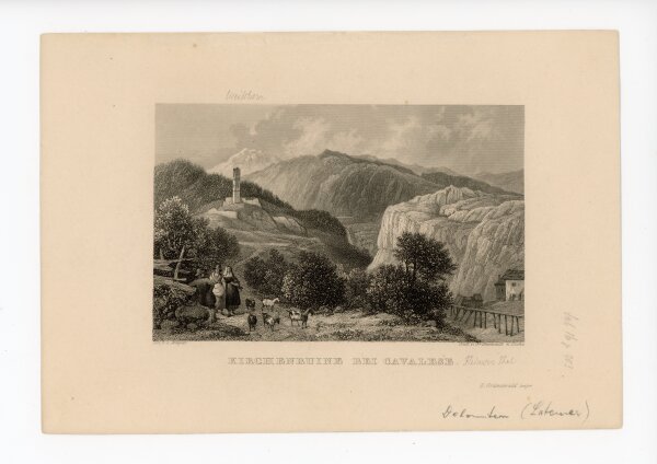 Grünewald - Kirchenruine bei Cavalese - o.J. - Stahlstich