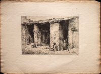 Unleserlich signiert - Bauernstube - o.J. - Radierung