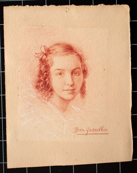 B. Gossellin - Frauenbildniss - Anfang 1900 - Farbstift Zeichnung