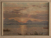 Rudolf Conrad Erich Allwardt - Sonnenuntergang über dem See - o.J. - Öl