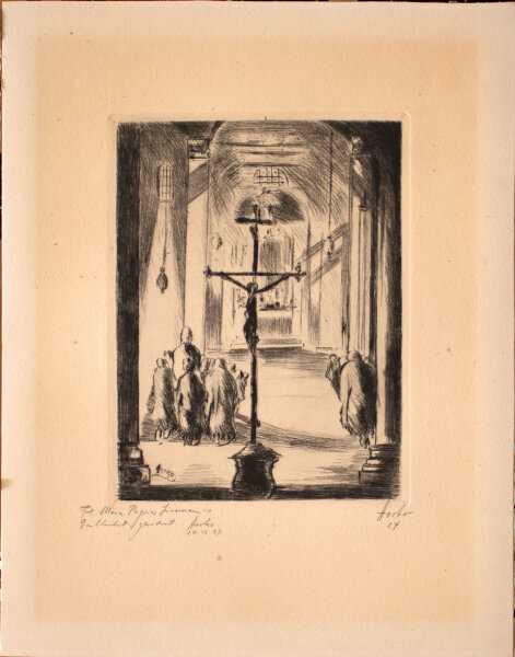 Berthold Martin Herko - Italienische Kirche - 1924 - Radierung