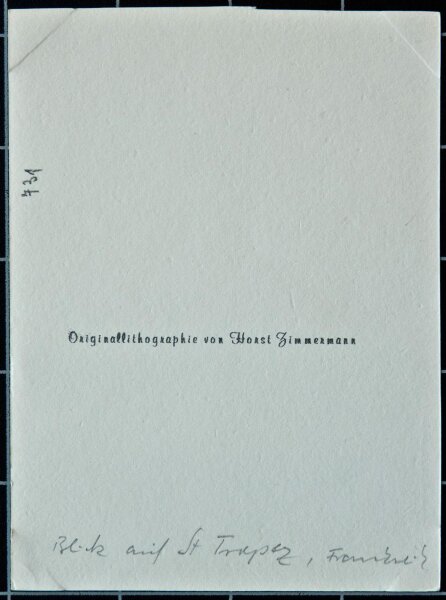 Horst Zimmermann - St. Tropez, Frankreich - 1996 - Lithografie