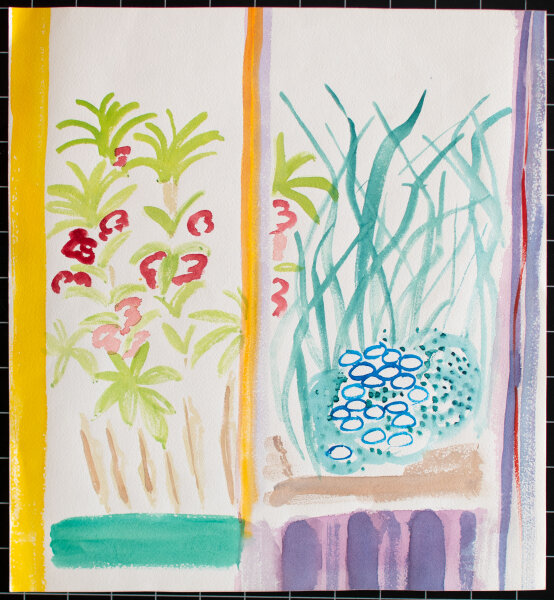 unbekannt - Gartenblick - um 1990 - Aquarell