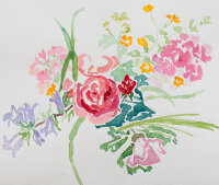 unbekannt - Blumen aus Wellmersdorf - 1990 - Aquarell