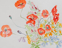 unbekannt - Mohnblumen - 1990 - Aquarell