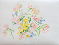 unbekannt - Rosen und Lilien - 1990 - Aquarell