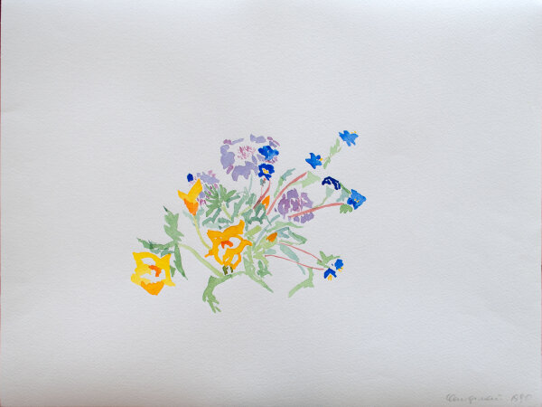 unbekannt - Narzissen - 1990 - Aquarell