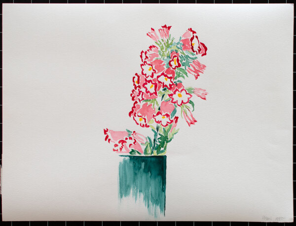 unbekannt - Blume in Vase - 1990 - Aquarell