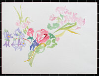 unbekannt - Blumenstück mit Rosen - 1990 - Aquarell