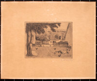 Unleserlich signiert - Bauernhof - o.J. - Radierung