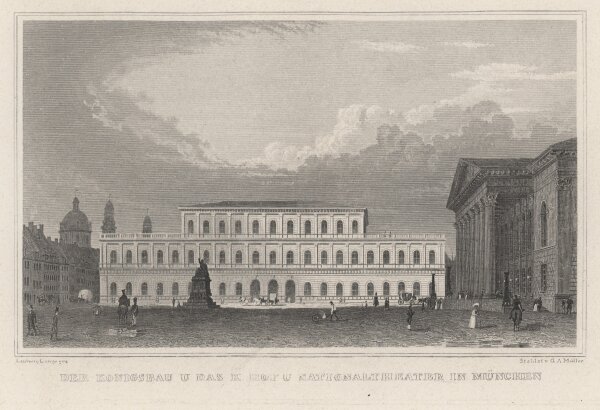 G. A. Müller - Königsbau in München - o.J. - Stahlstich