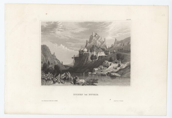 G. Martini - Ruinen von Attaia - 1847 - Stahlstich