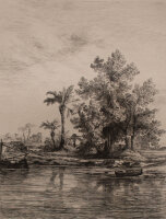 Albert Berg - Garten auf Rhodos - o.J. - Radierung