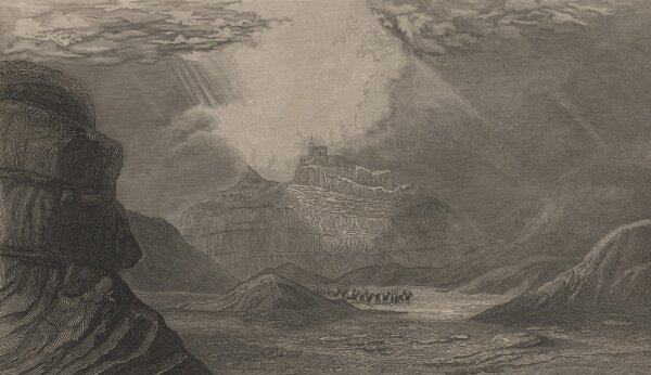 L. Daut - Der Horeb in der arabischen Wüste - o.J. - Stahlstich