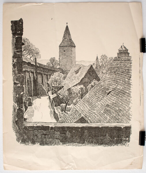 Monogrammist E.L. - Dächer - o.J. - Lithografie