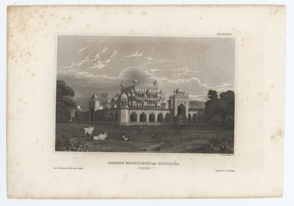Ad. Rottmann - Akbars´s Mausoleum bei Secundra - o.J. - Stahlstich
