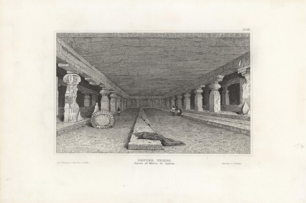 Unbekannter Künstler - Ellora-Höhlen - o.J. - Stahlstich