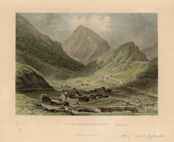 unbekannt - Pic du Midi-de-Bigorre - o.J. - kolorierter Stahlstich