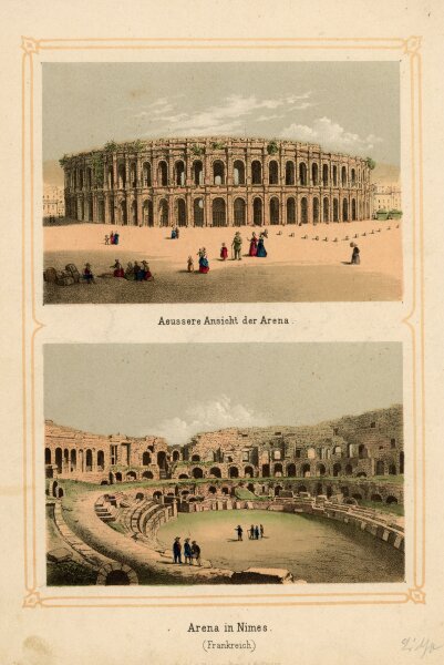 unbekannt - Arena in Nimes - o.J. - Farblithografie