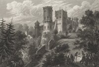 L. Hoffmeister - Löwenburg Wilhelmshöhe - 1837 - Stahlstich