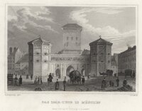 C. F. - Isarthor in München - 1837 - Stahlstich