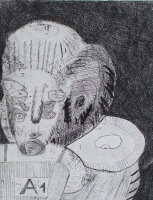 René Unta - Abstrahiertes Portrait - 1971 -...