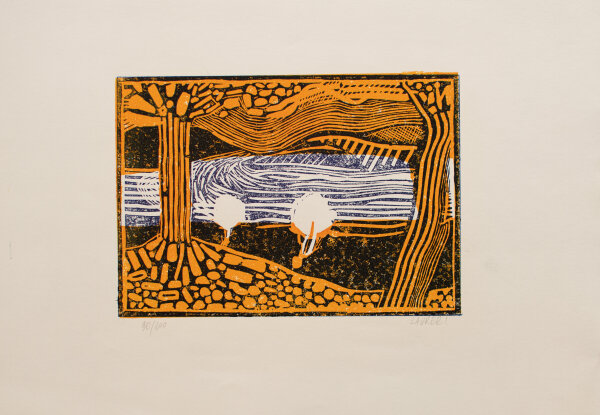 Laureri - Landschaft - o.J. - Farbholzschnitt