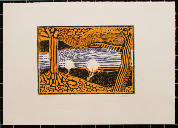 Laureri - Landschaft - o.J. - Farbholzschnitt