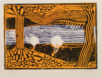 Laureri - Landschaft - o.J. - Farbholzschnitt