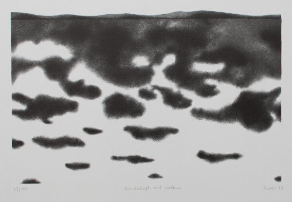 Rieder - Landschaft mit Wolken - 1973 - Offsetdruck