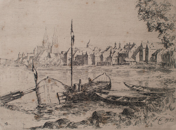 unleserlich signiert - Köln, Stadtansicht - 1932 - Radierung