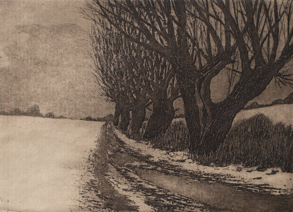 unleserlich signiert - Winterlandschaft III - o.J. - Radierung