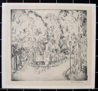 Ursula Wendorff-Weidt - Park mit Spaziergängern - o.J. - Radierung