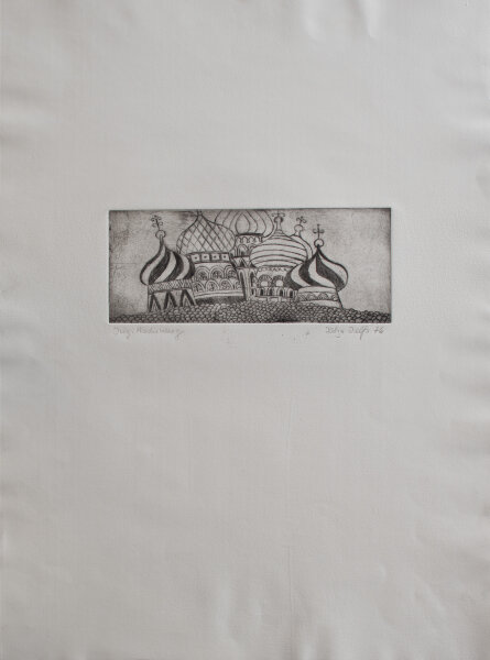 Helga Delfs - Russische Zwiebeltürme - 1976 - Radierung