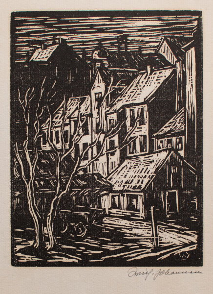 Wilhelm Johannsen - Stadtansicht - o.J. - Holzschnitt