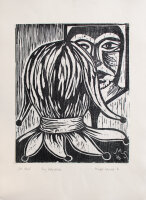Margot Schubert - Der Narr - 1976 - Holzschnitt
